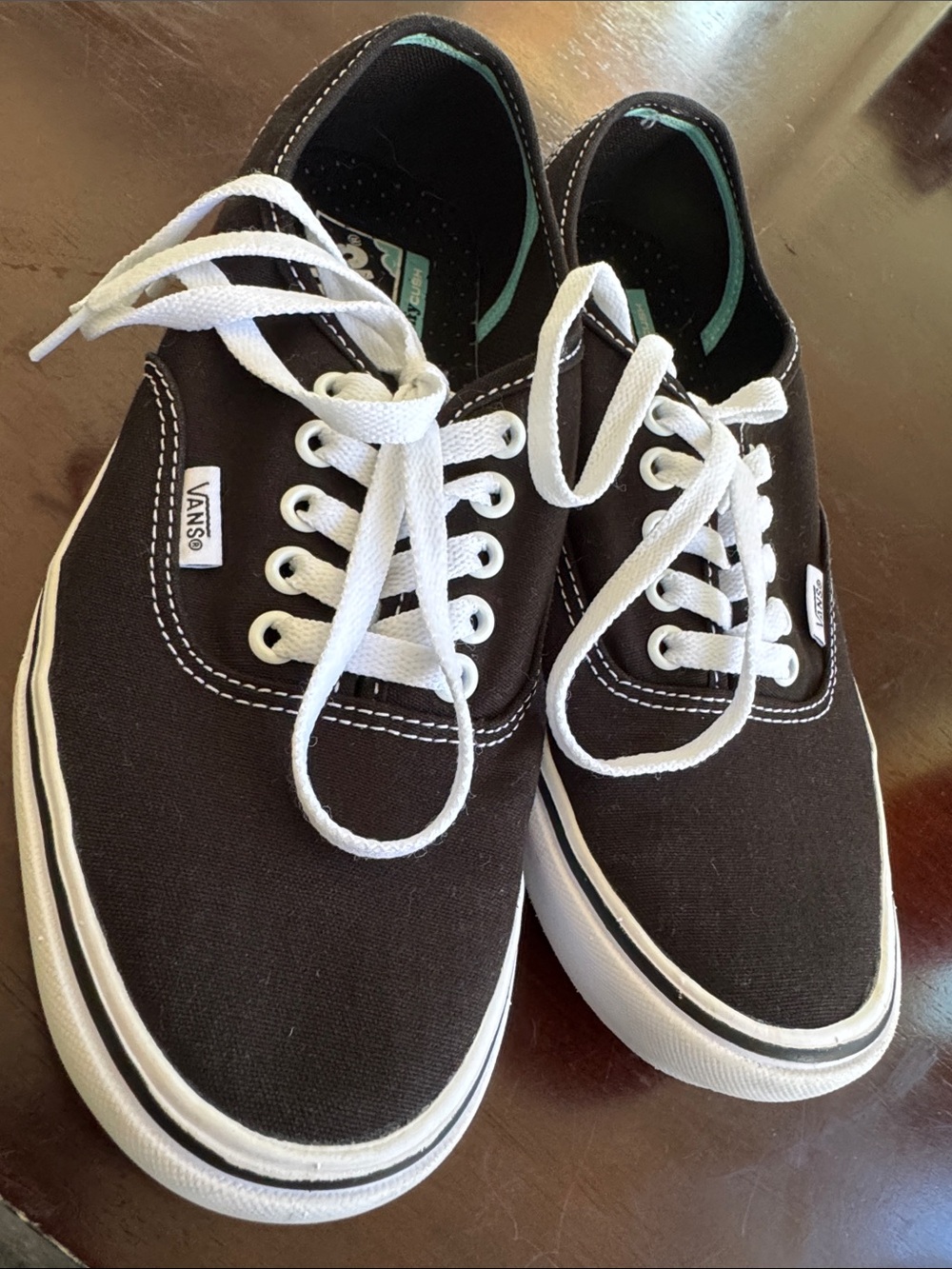 Vans Comfy Cush Skate Authentic Classic Canvas Lace-Up Unisex Sneakers in Black